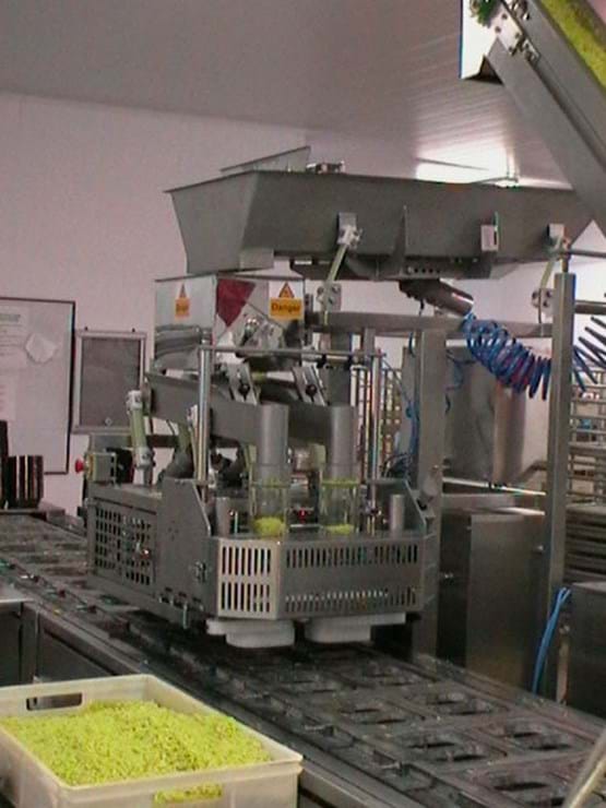 Twin Unifill machine with feed elevator